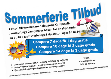 Jammerbugt Camping - GAVEKORT 1 uges ferie 2 pers. i egen vogn.