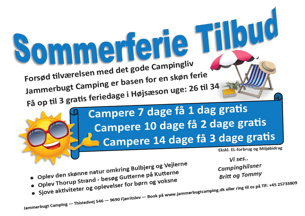 Ferie Gavebevis kun 995,- 7 dages ophold for 2 pers. i egen vogn, Kom når i vil i hele år 2025 og 2026, Kan deles op i flere ophold - Spar 850,-