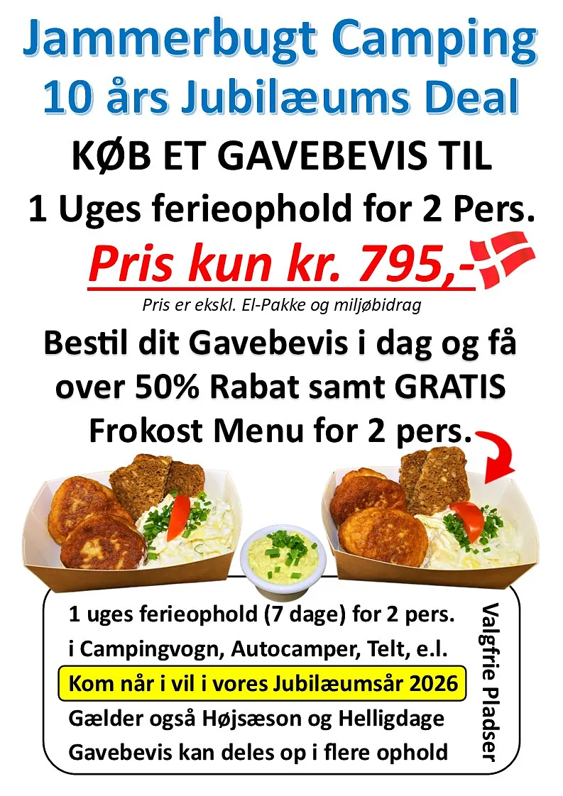 Gavebevis 1 Uges ferie - Jammerbugt Camping